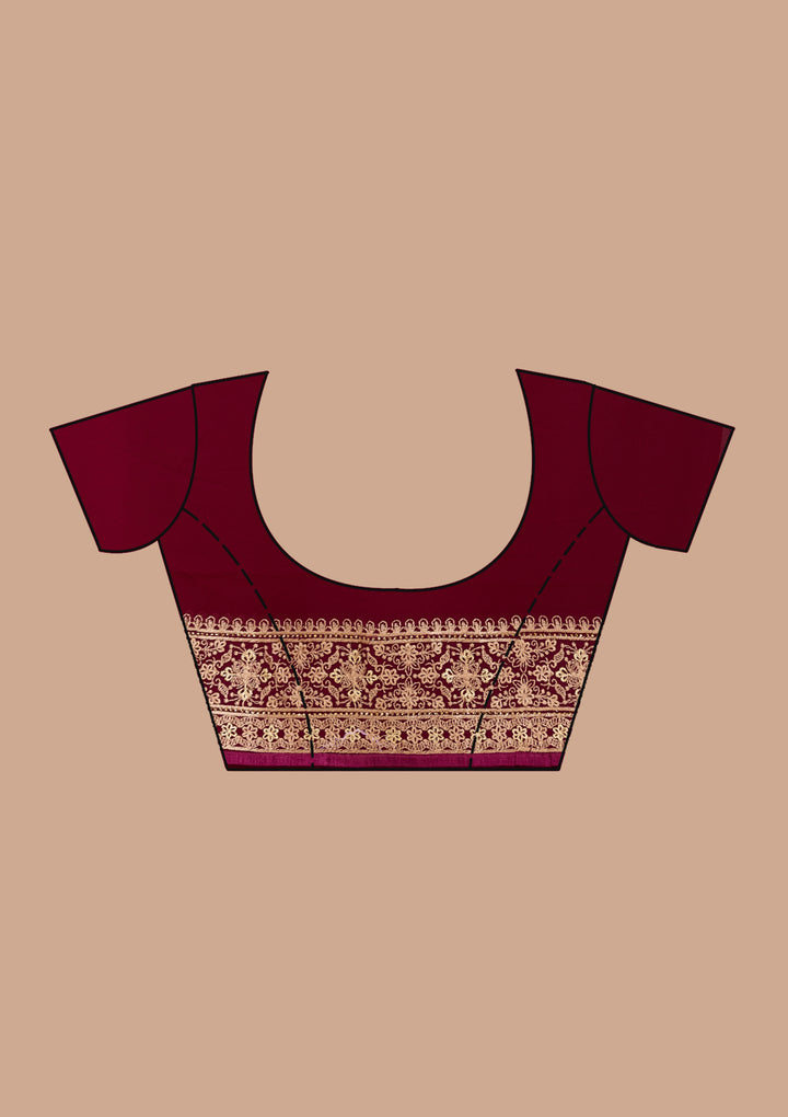 Wine Kashmiri Georgette Saree