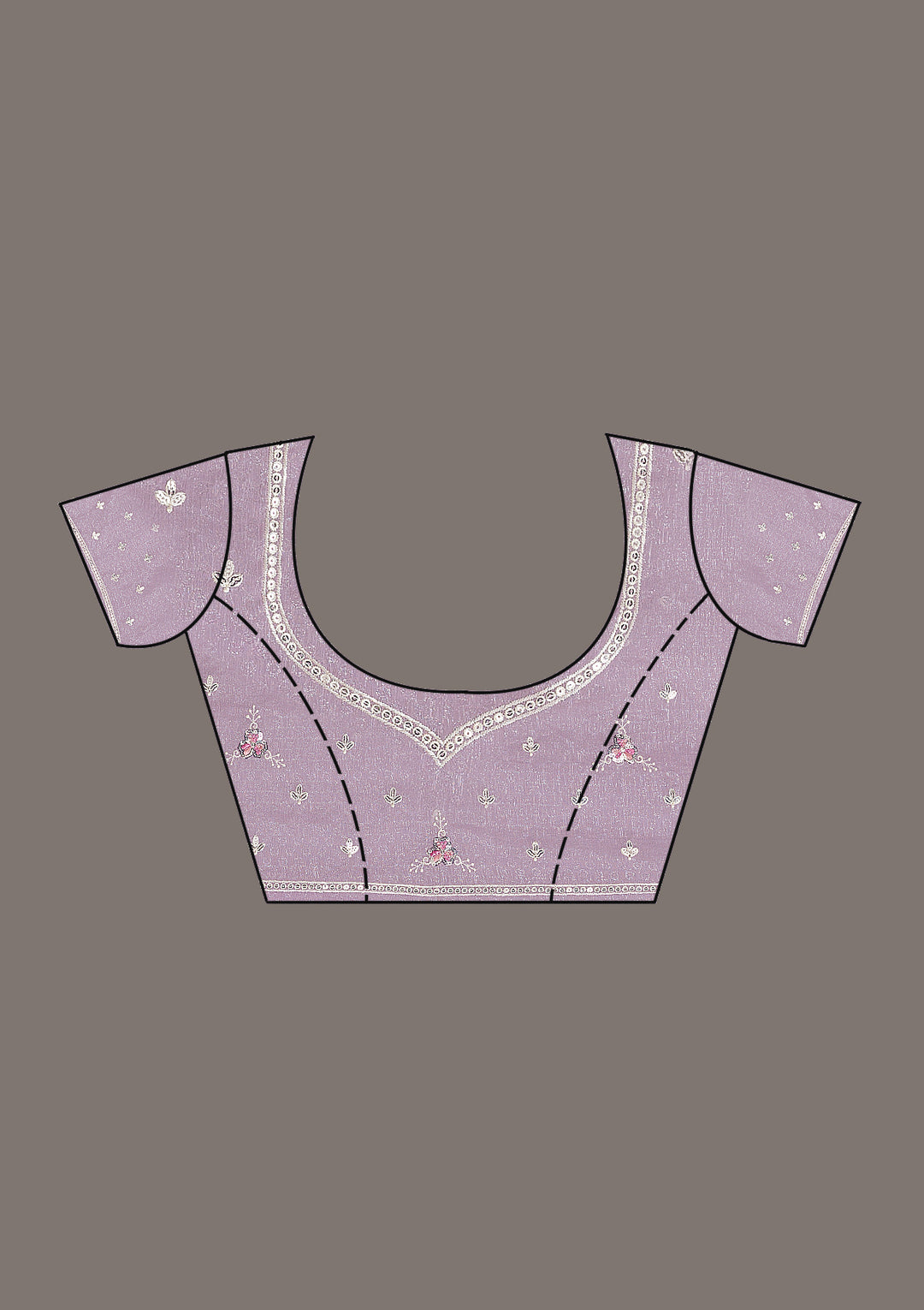 Lavender Sequins Chiffon Saree
