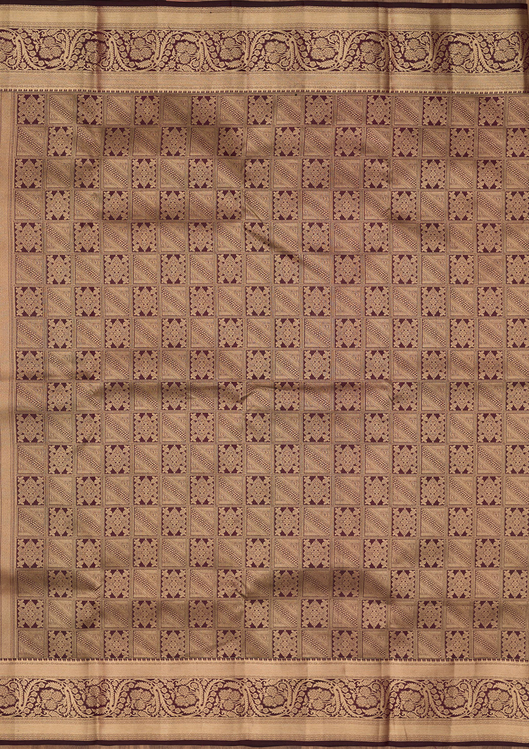 Brown Zariwork Pure Silk Saree