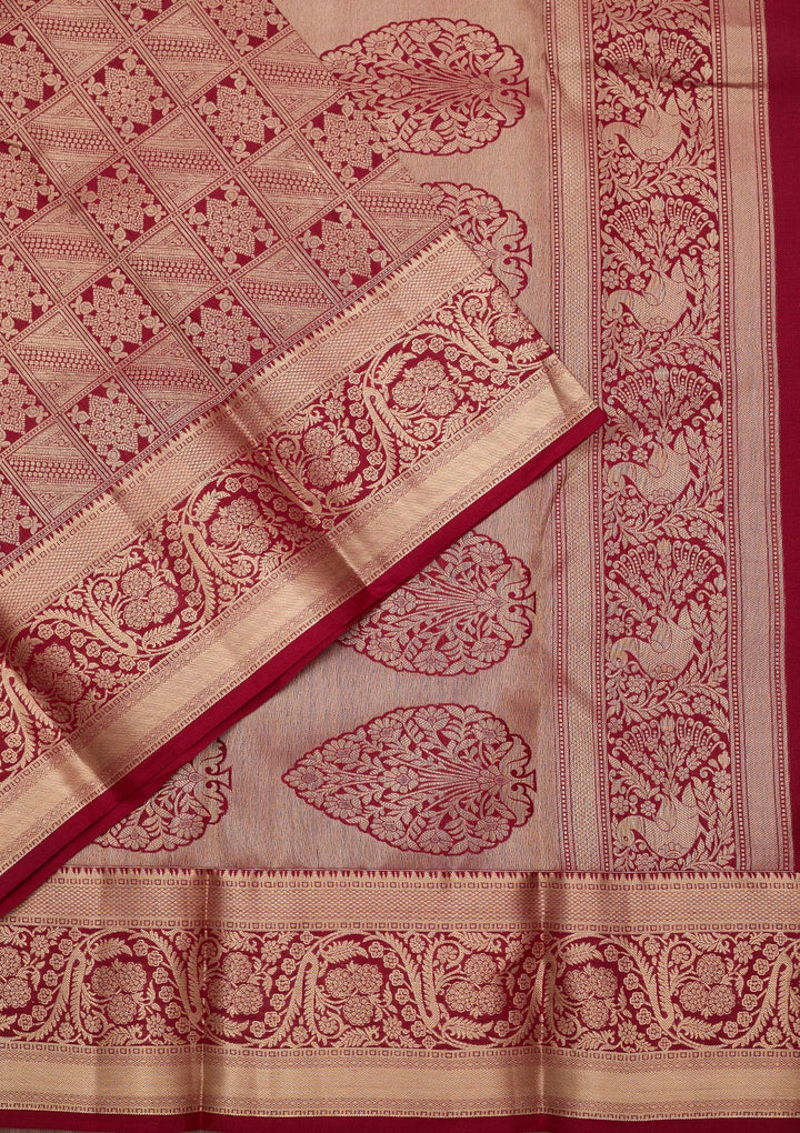 Maroon Zariwork (Gold) Silk Silk_Saree