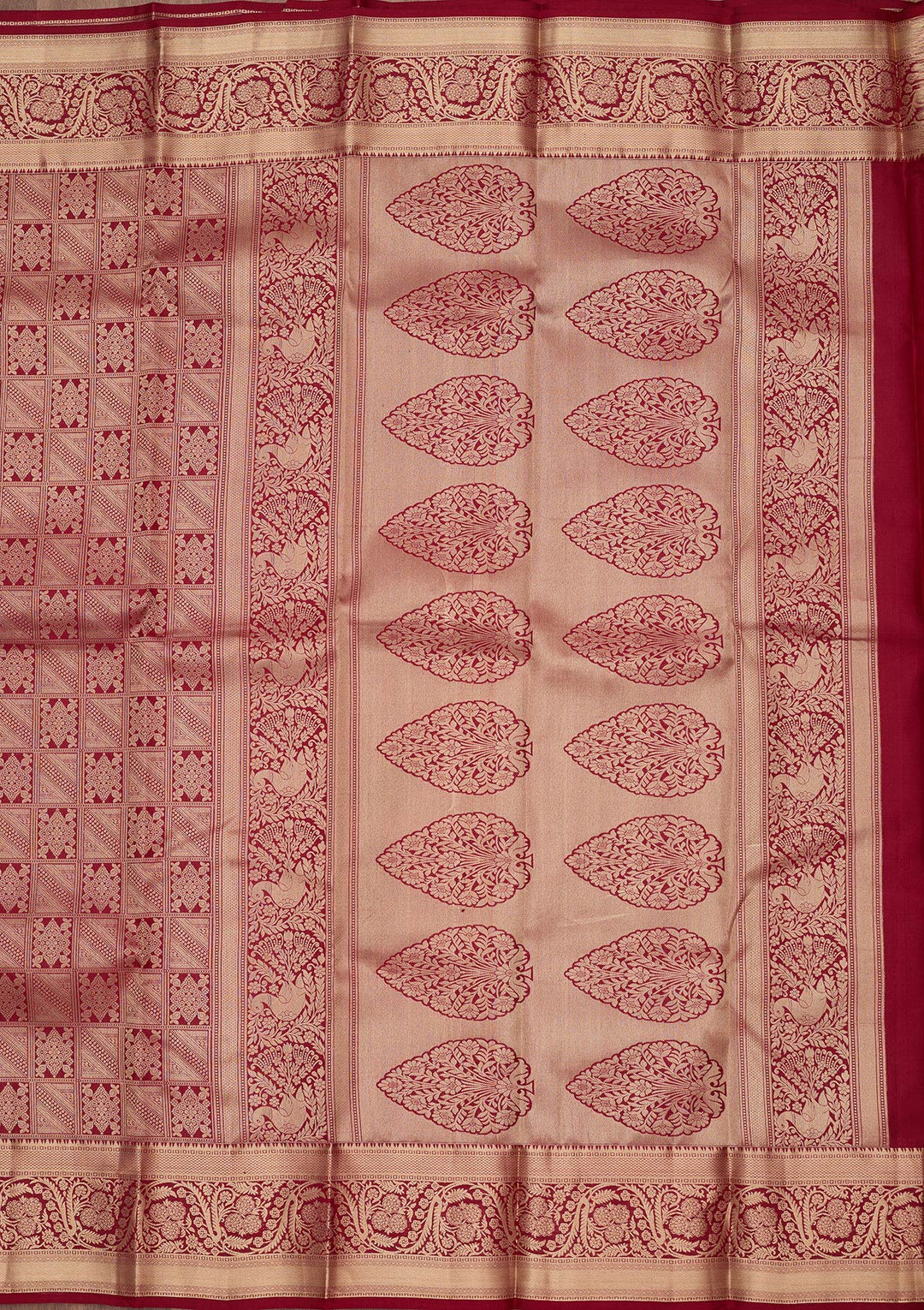 Maroon Zariwork (Gold) Silk Silk_Saree