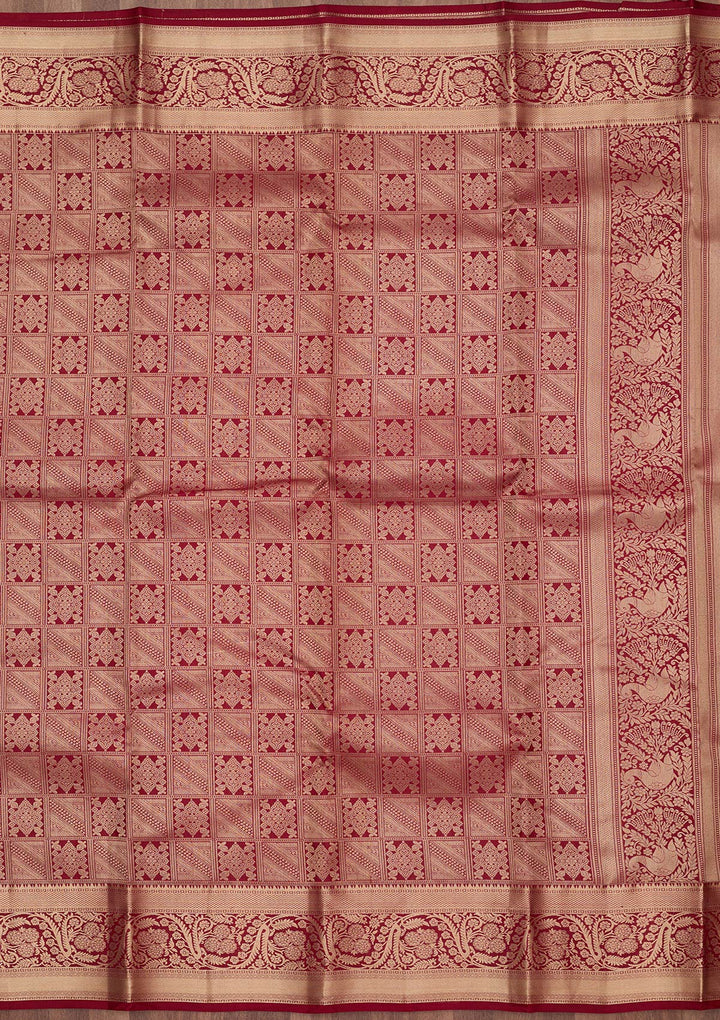 Maroon Zariwork (Gold) Silk Silk_Saree