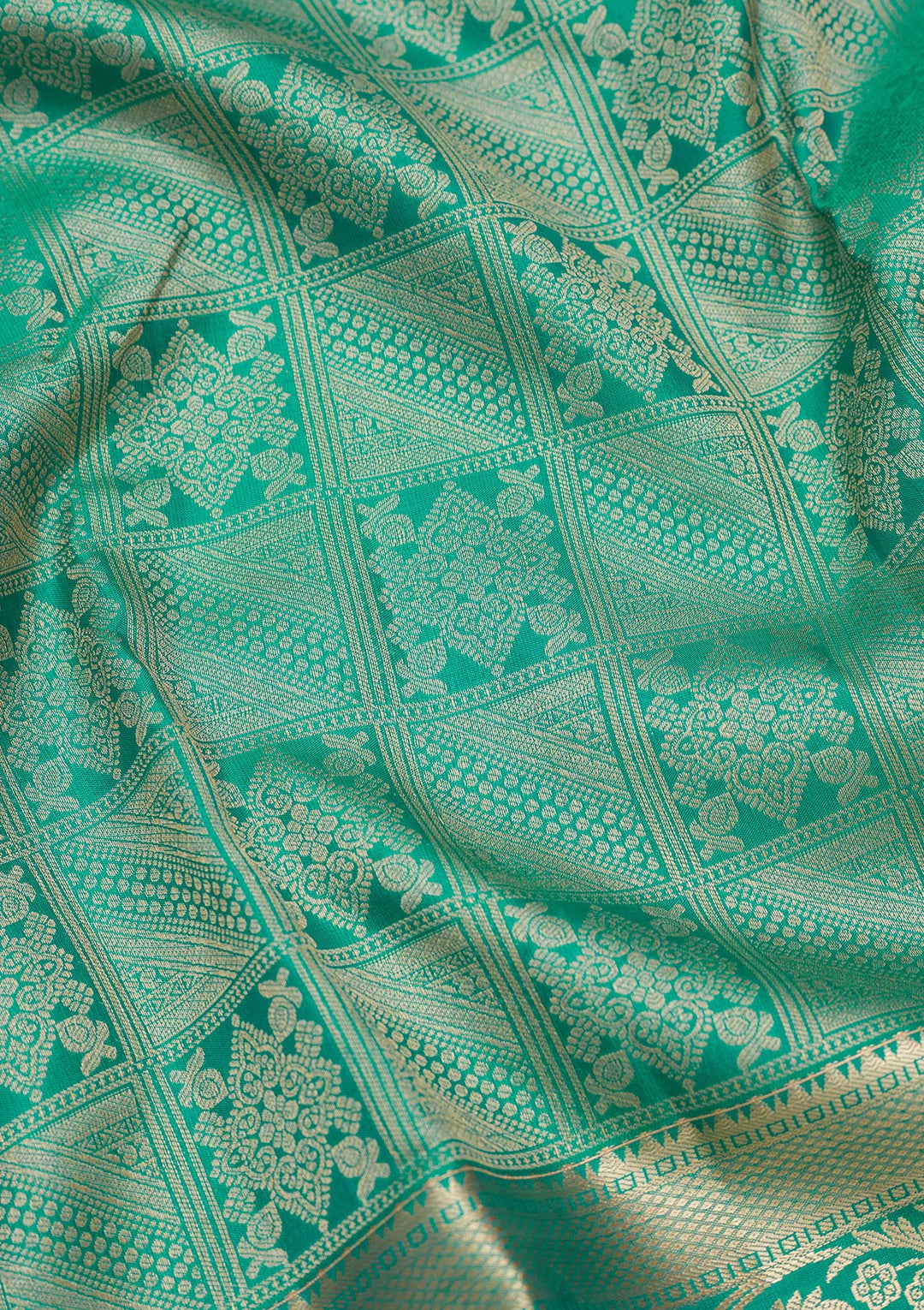 Turquoise Blue Zariwork Silk Saree