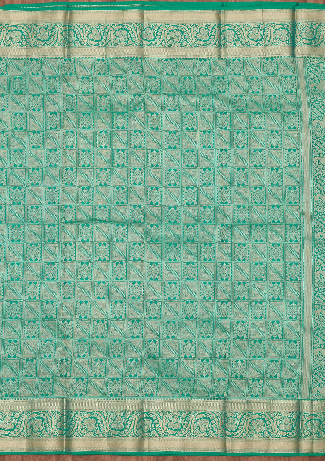Turquoise Blue Zariwork Silk Saree