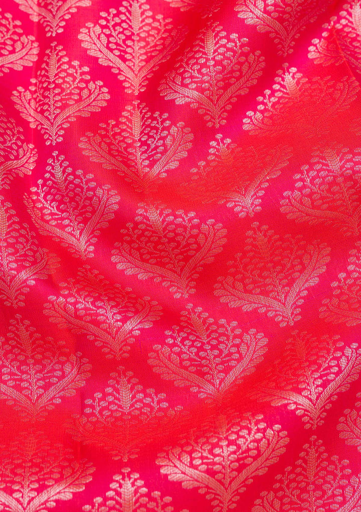 Rani Pink Zariwork Pure Silk Saree
