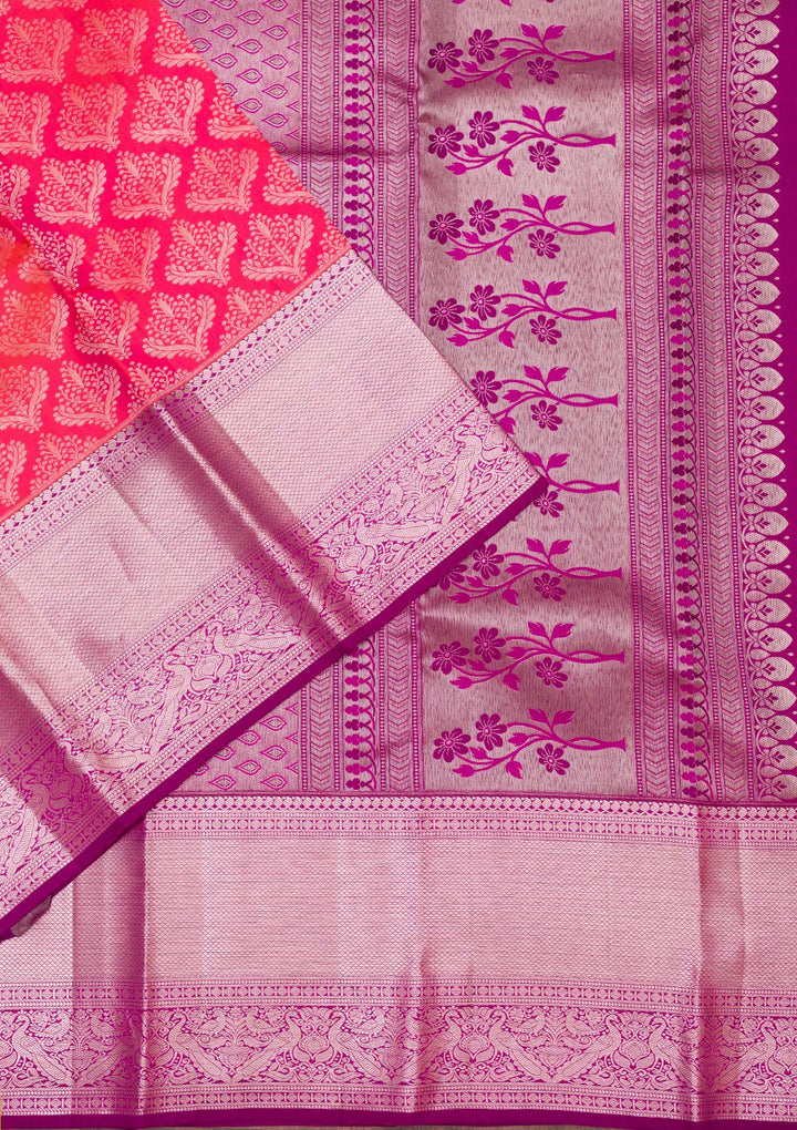 Rani Pink Zariwork Pure Silk Saree
