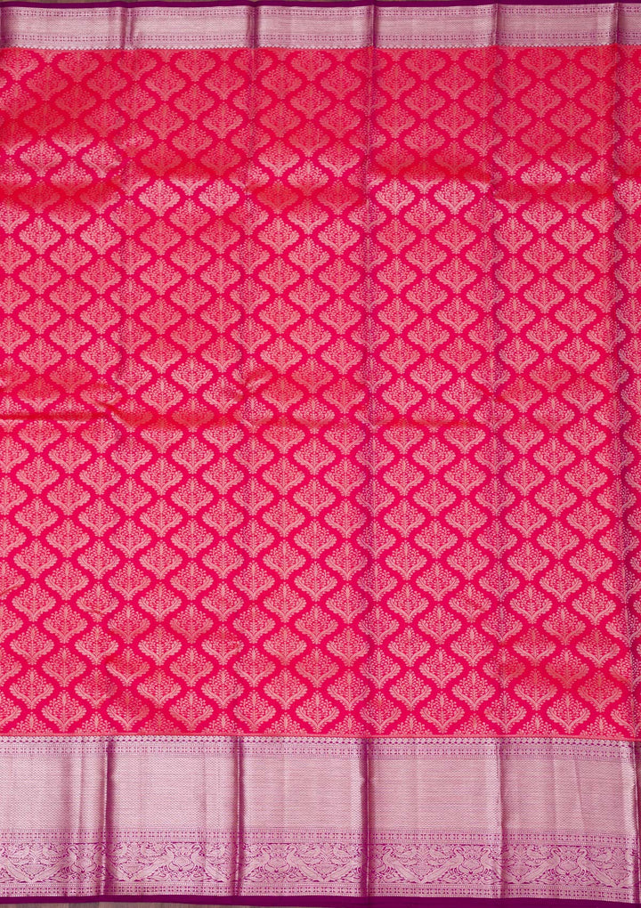 Rani Pink Zariwork Pure Silk Saree