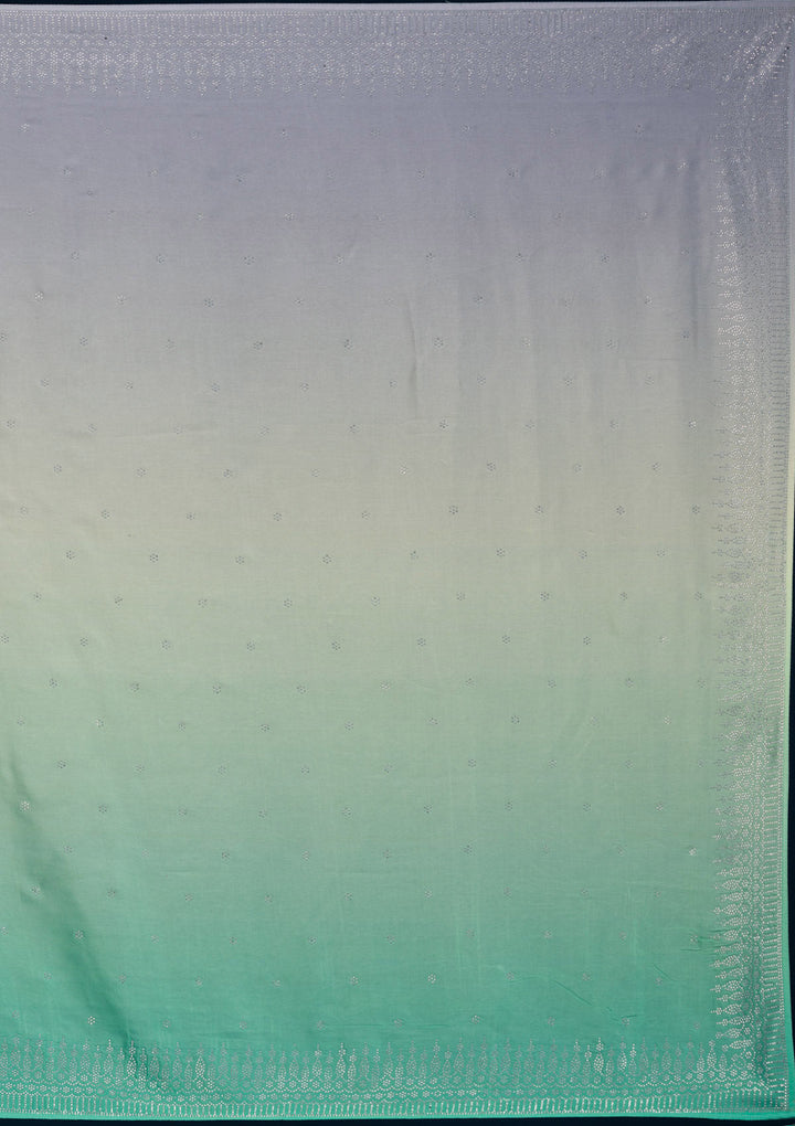 Grey Stonework Satin Saree