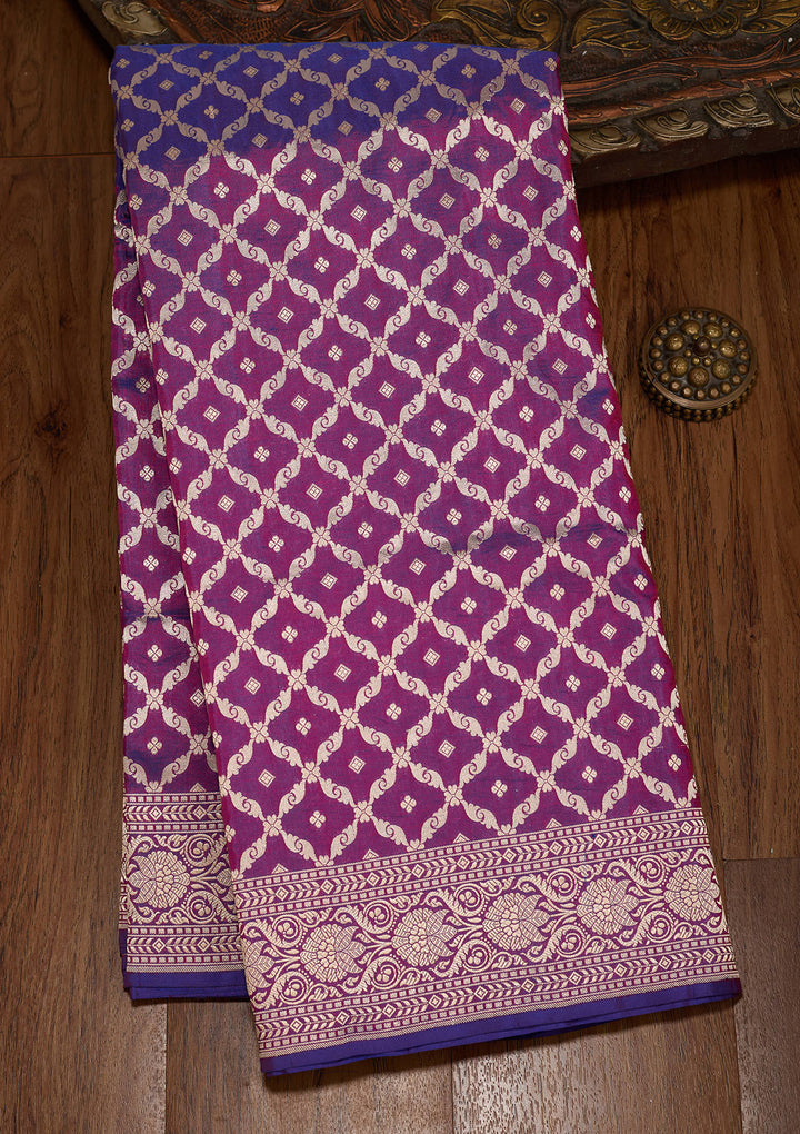 Purple Zariwork Pure Silk Saree