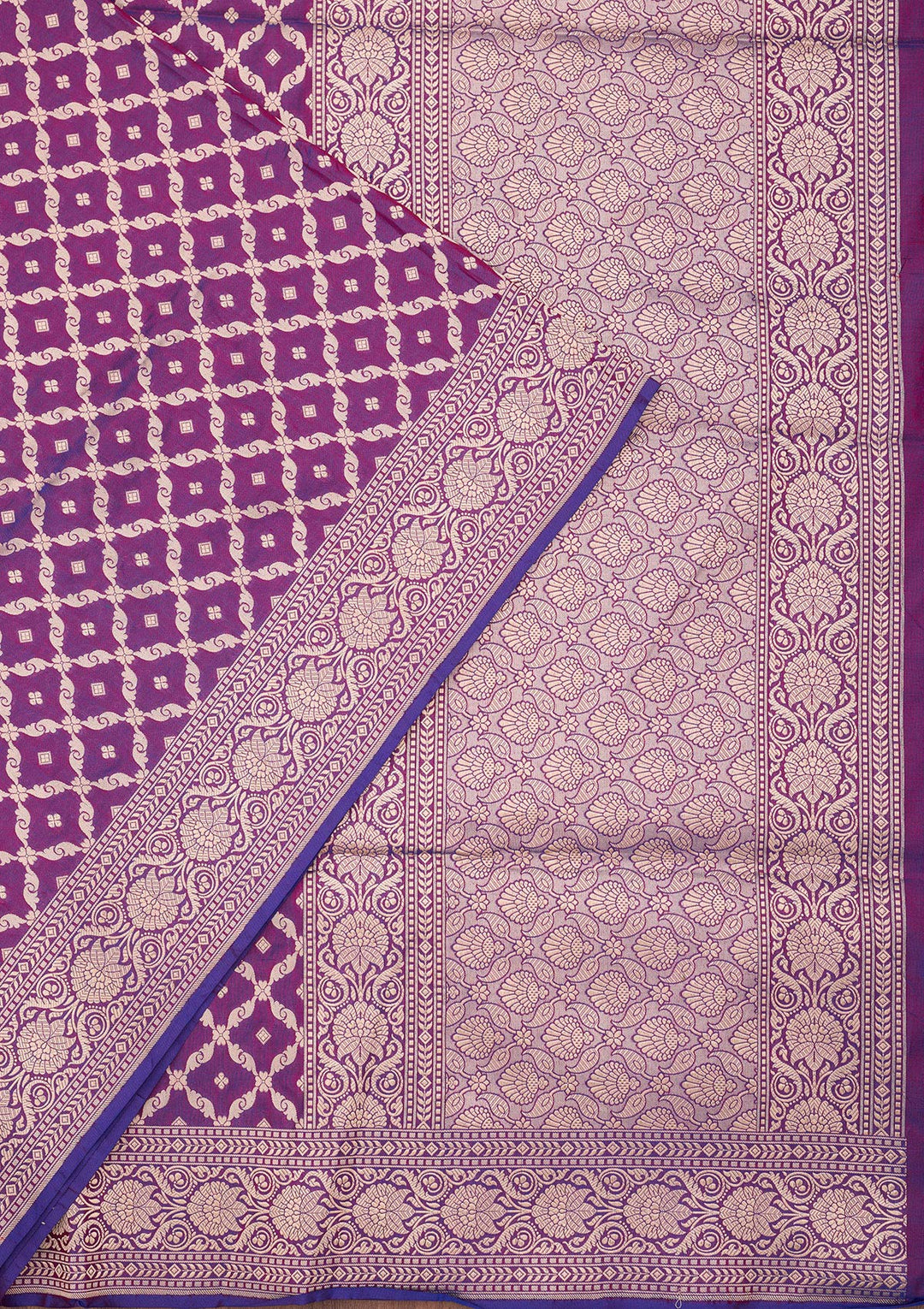 Purple Zariwork Pure Silk Saree