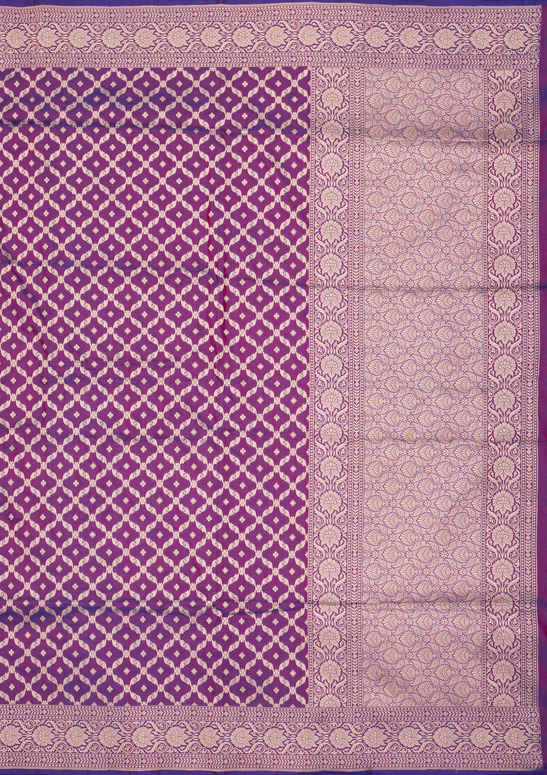 Purple Zariwork Pure Silk Saree