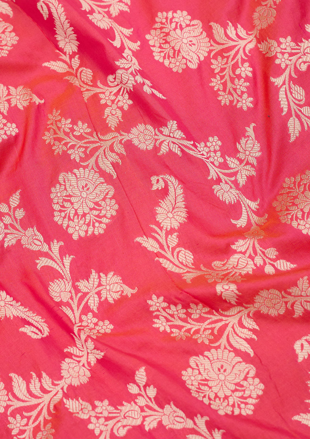 Rani Pink Zariwork Pure Silk Saree