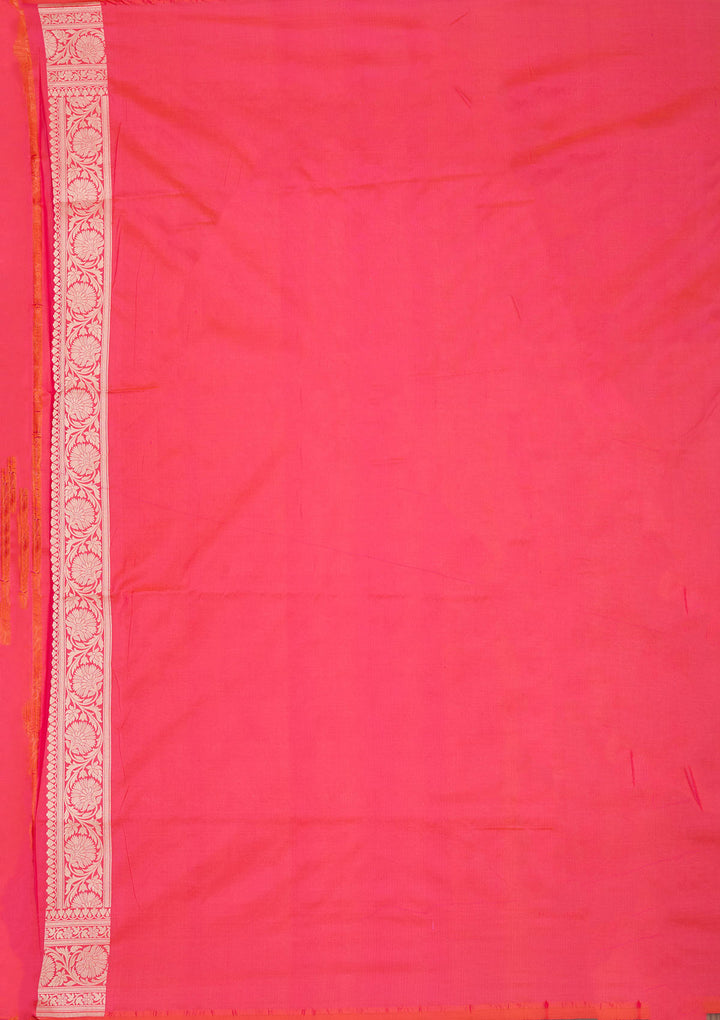 Rani Pink Zariwork Pure Silk Saree