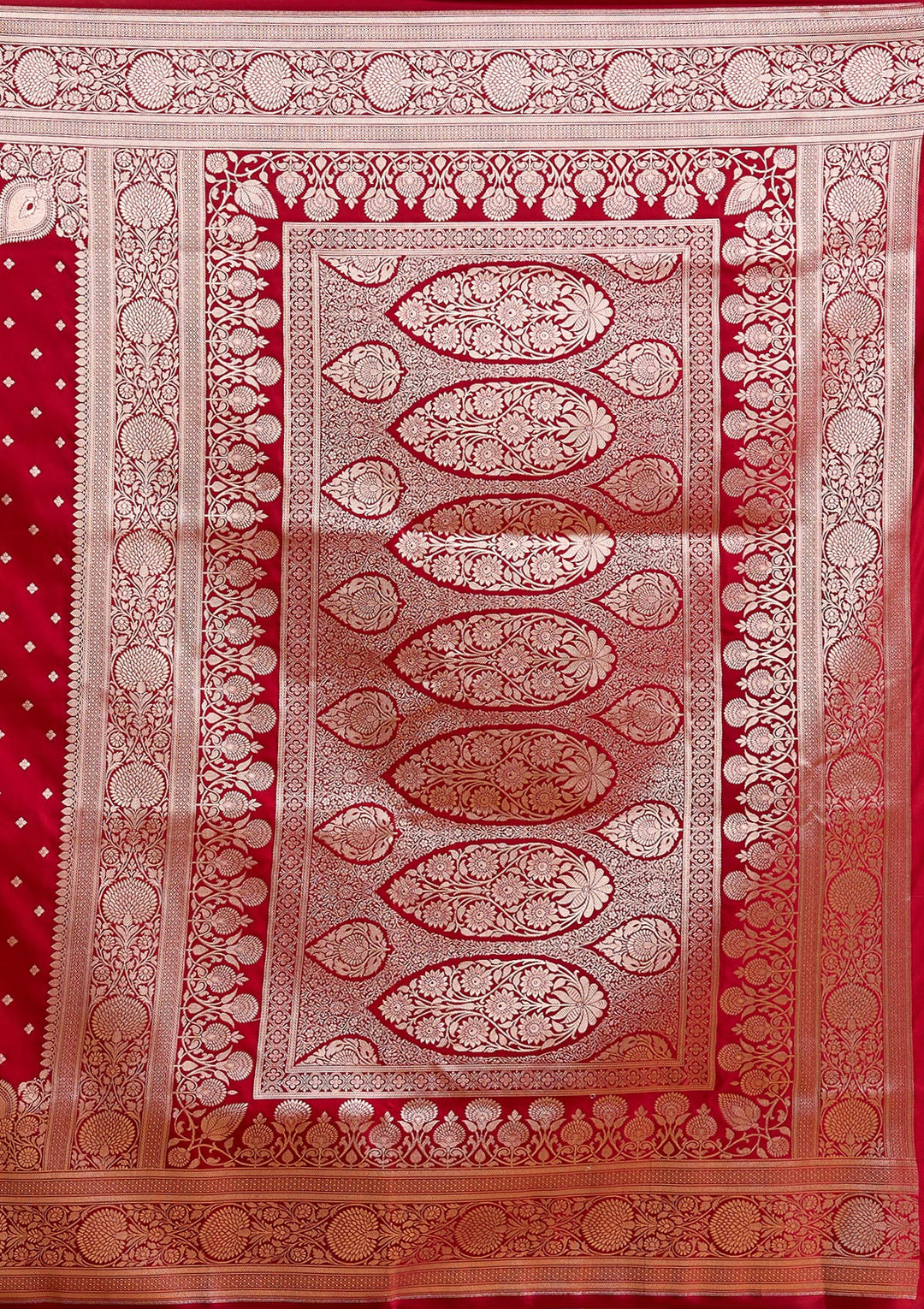 Maroon Zariwork (Gold) Satin Silk Saree