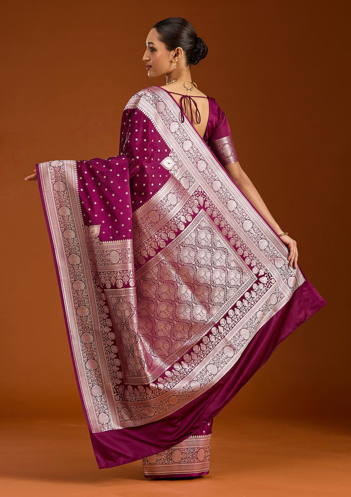 Purple Zariwork (Gold) Satin Silk Saree