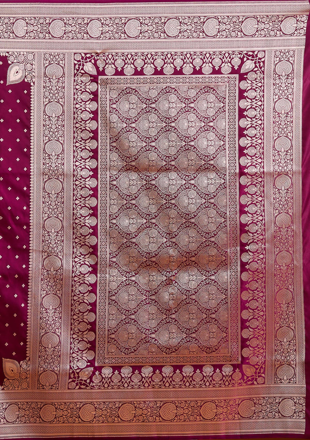 Purple Zariwork (Gold) Satin Silk Saree