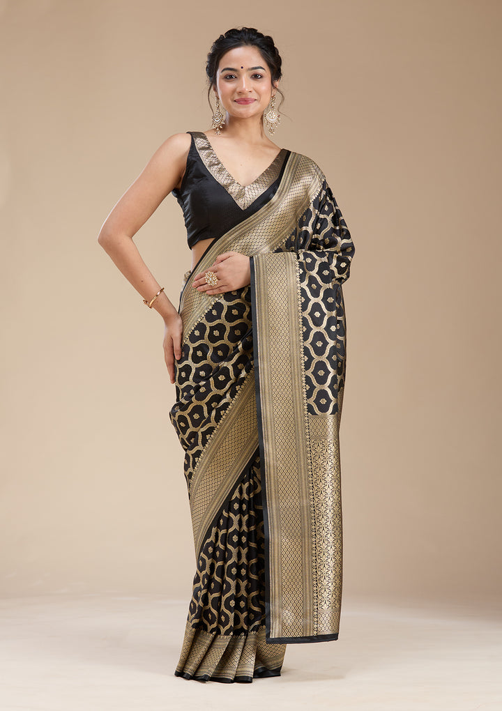 Black Zariwork (Gold) Silk Saree
