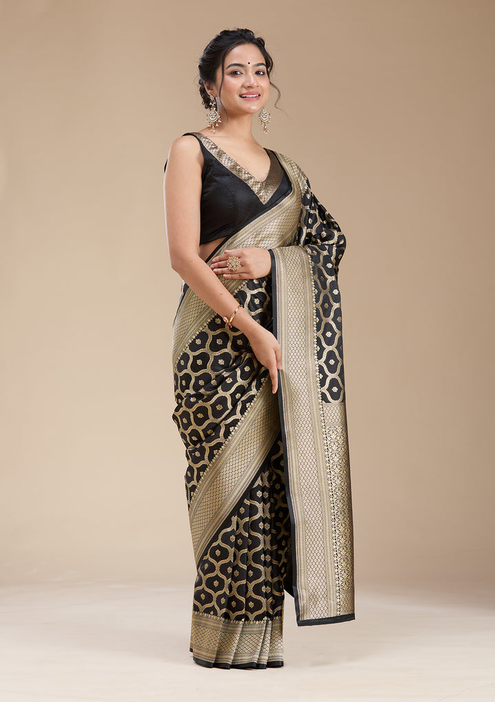 Black Zariwork (Gold) Silk Saree