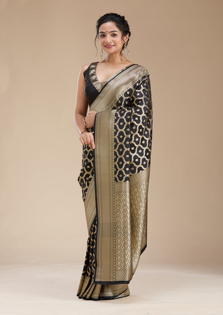 Black Zariwork (Gold) Silk Saree