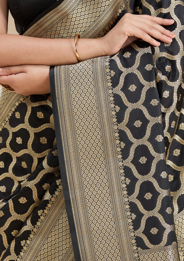 Black Zariwork (Gold) Silk Saree