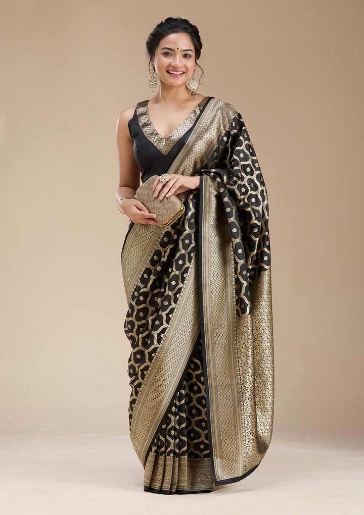 Black Zariwork (Gold) Silk Saree