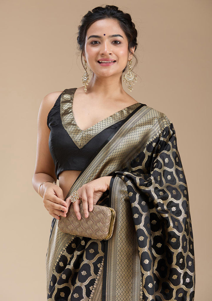 Black Zariwork (Gold) Silk Saree