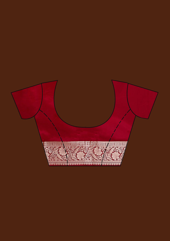 Maroon Zariwork (Gold) Satin Silk Saree
