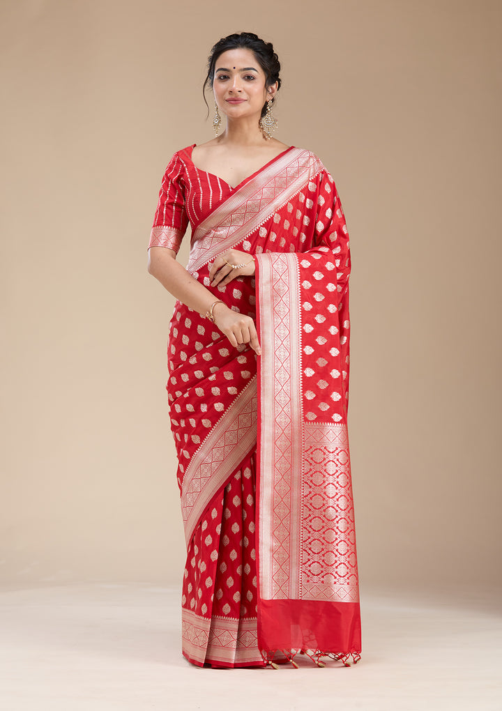 Red Zariwork (Gold) Silk Saree