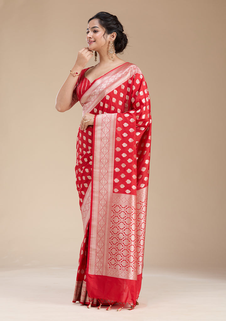 Red Zariwork (Gold) Silk Saree