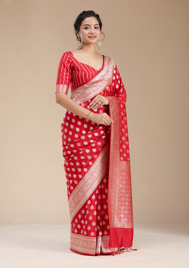 Red Zariwork (Gold) Silk Saree