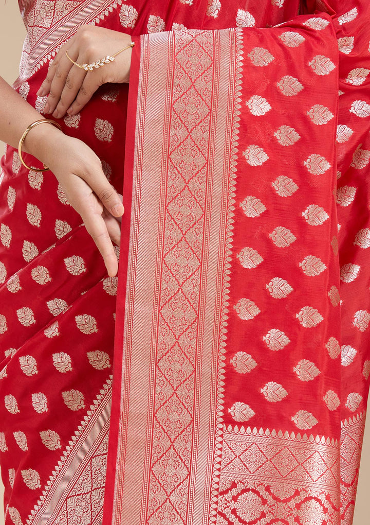 Red Zariwork (Gold) Silk Saree