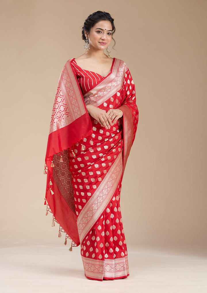 Red Zariwork (Gold) Silk Saree