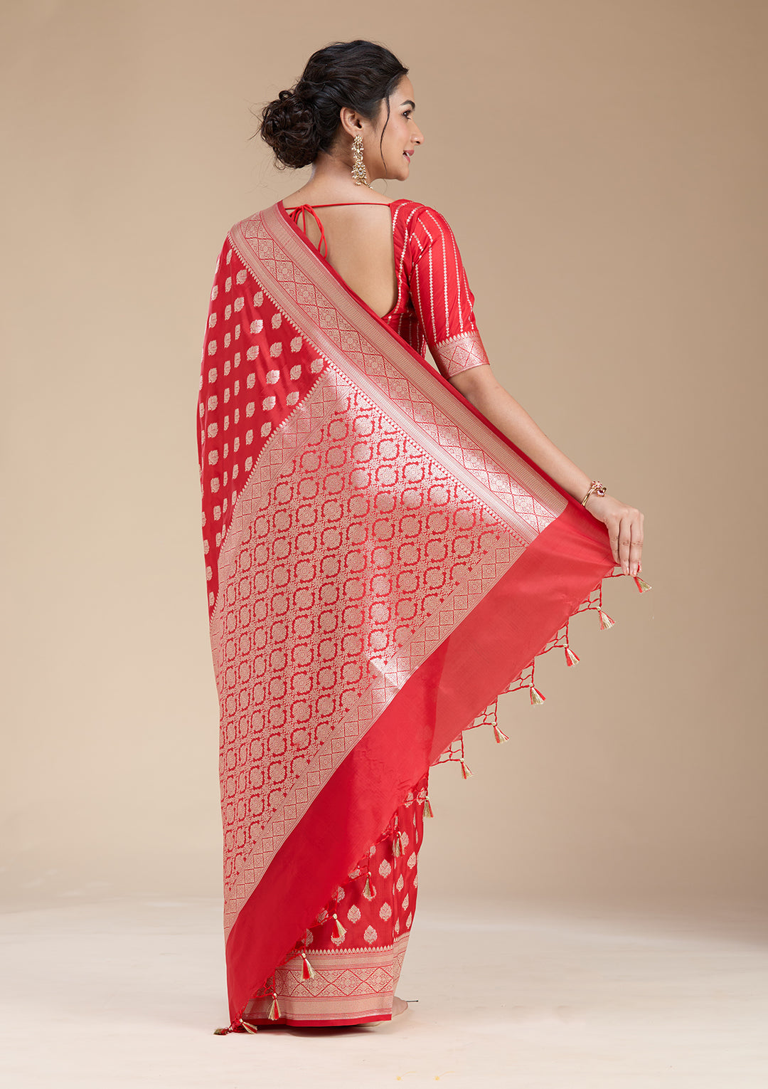 Red Zariwork (Gold) Silk Saree