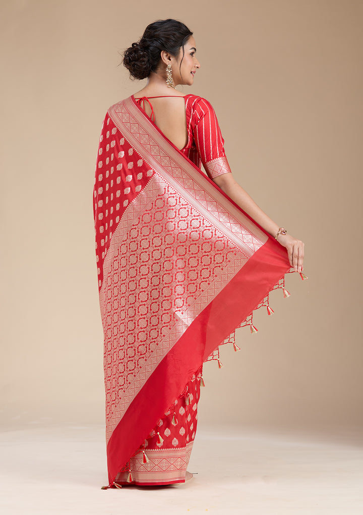 Red Zariwork (Gold) Silk Saree