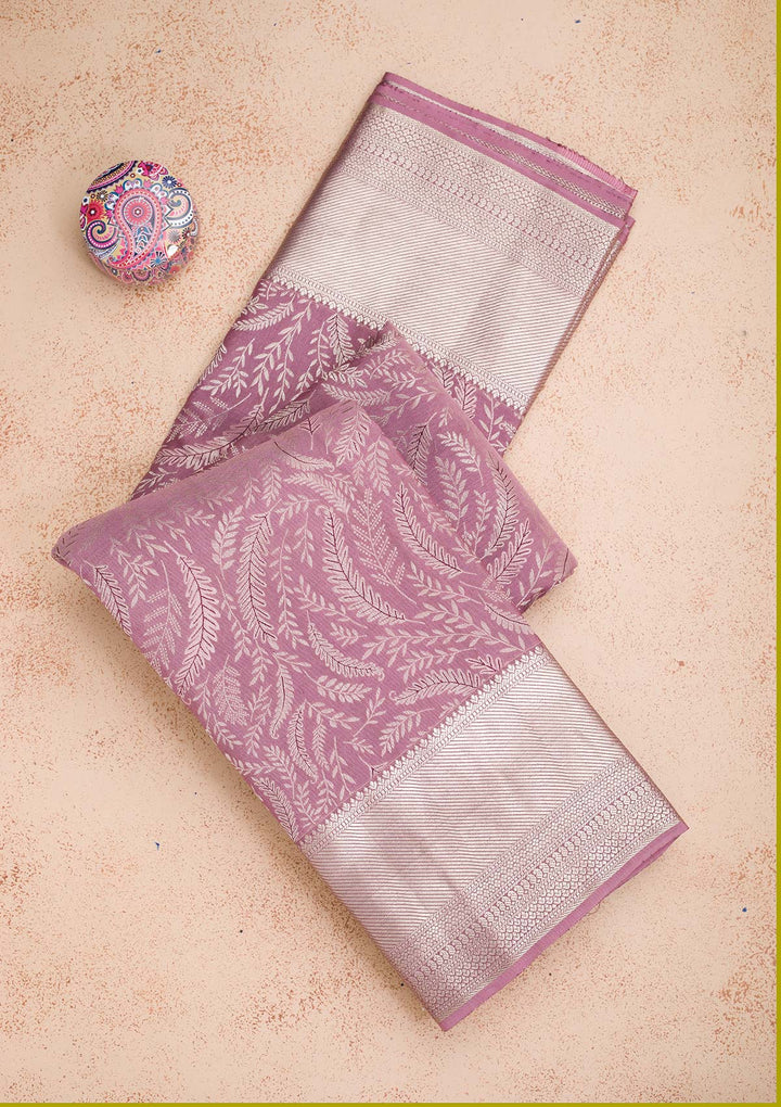 Lavender Zariwork Pure Silk Saree