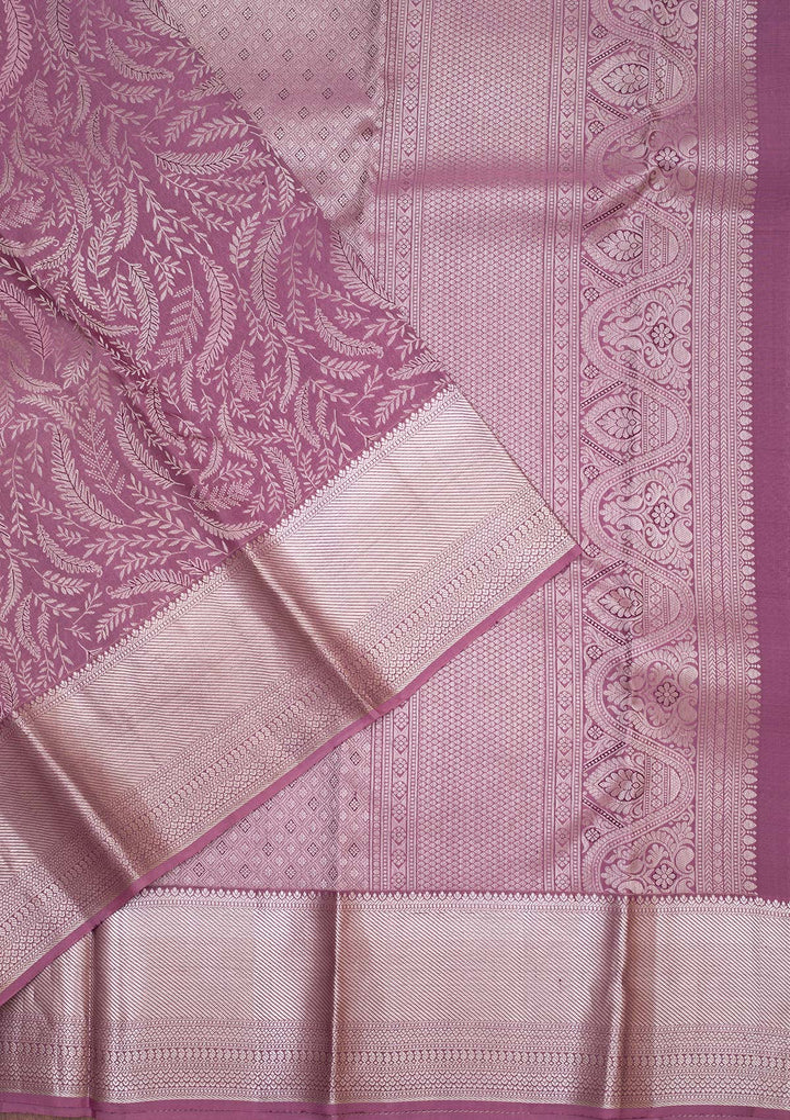 Lavender Zariwork Pure Silk Saree