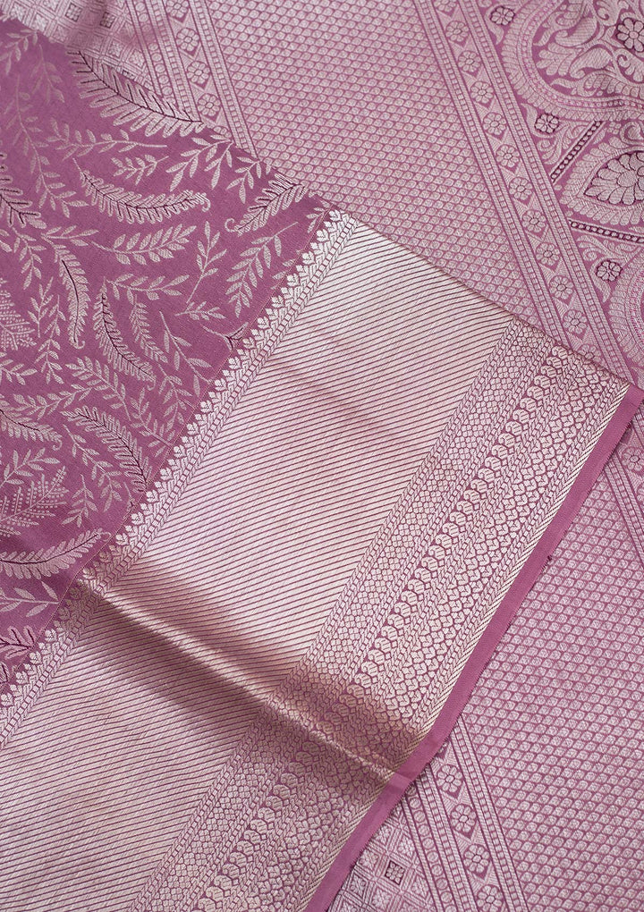 Lavender Zariwork Pure Silk Saree