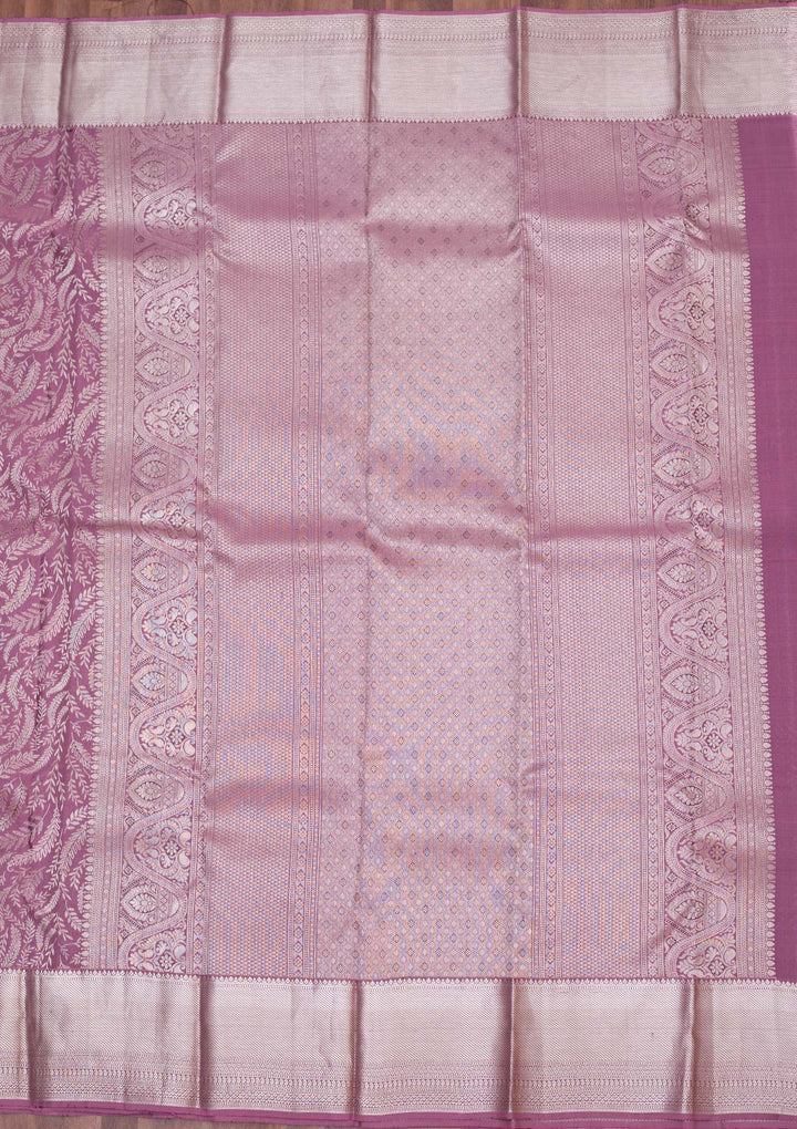 Lavender Zariwork Pure Silk Saree