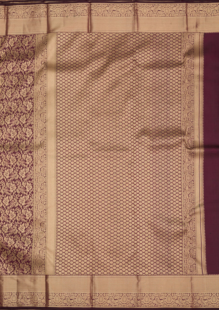 Brown Zariwork Pure Silk Saree