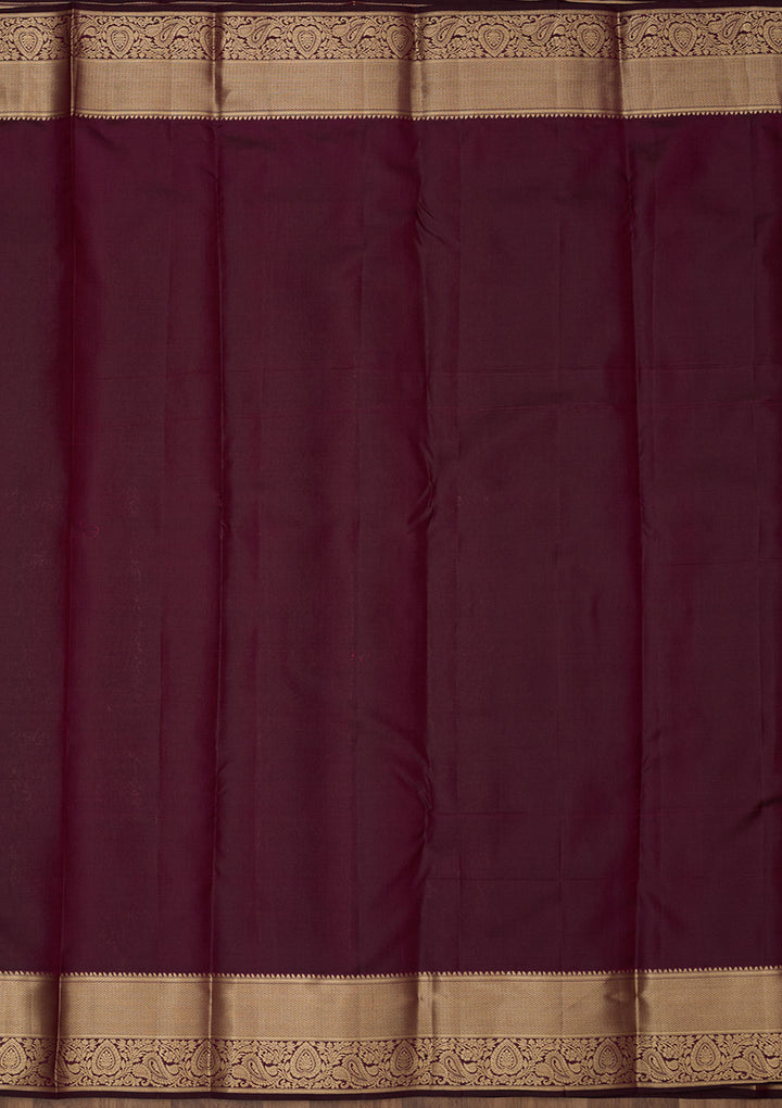 Brown Zariwork Pure Silk Saree