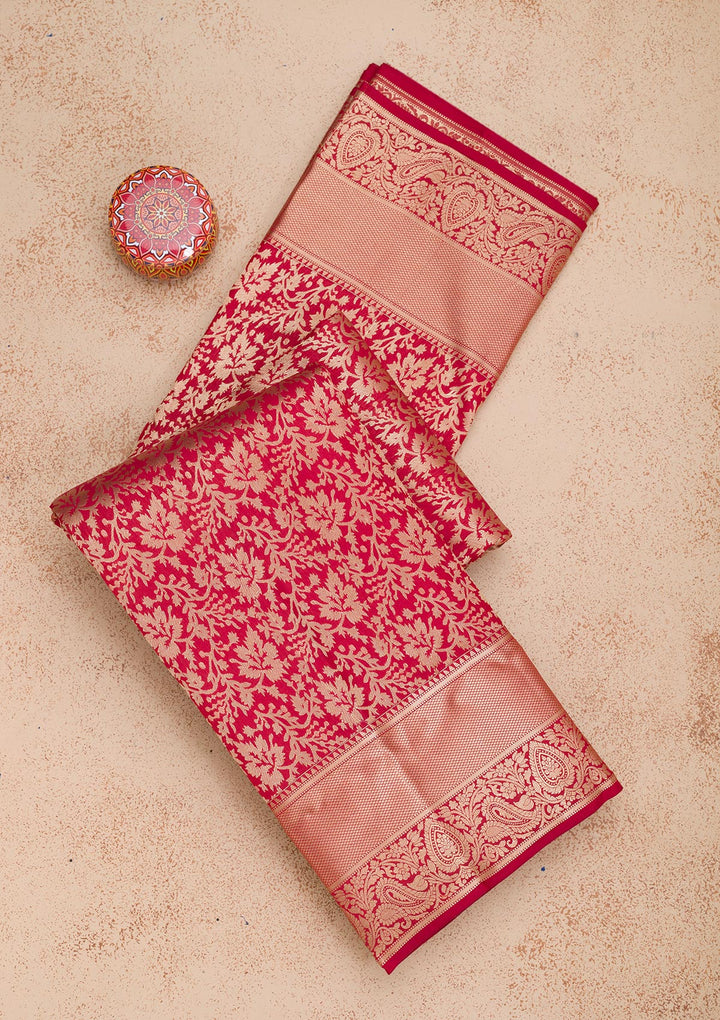 Maroon Zariwork Pure Silk Saree