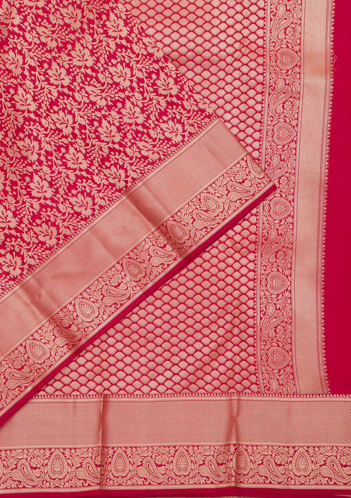 Maroon Zariwork Pure Silk Saree