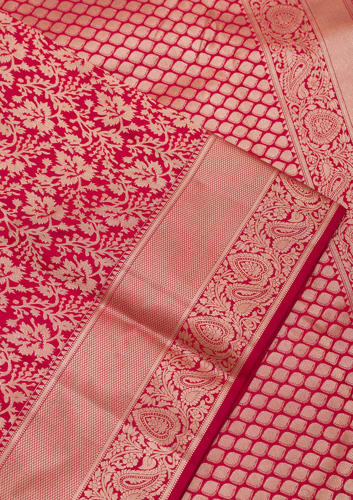 Maroon Zariwork Pure Silk Saree