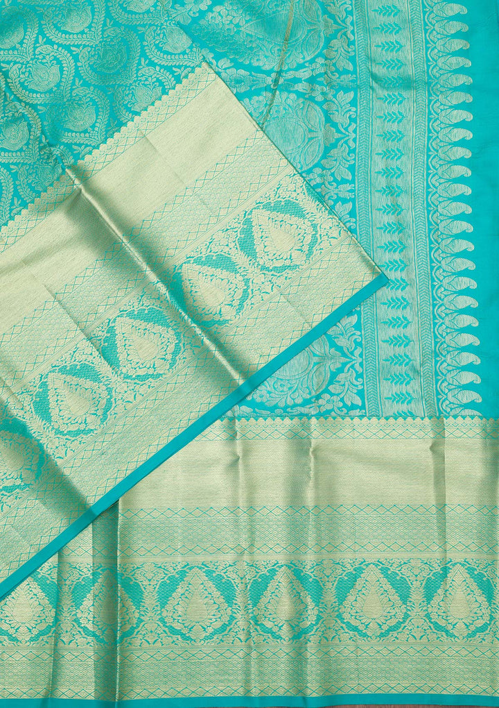 Rama Green Zariwork Pure Silk Saree