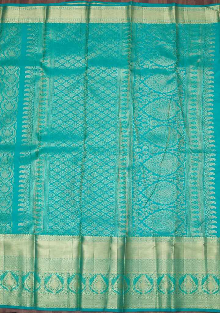 Rama Green Zariwork Pure Silk Saree