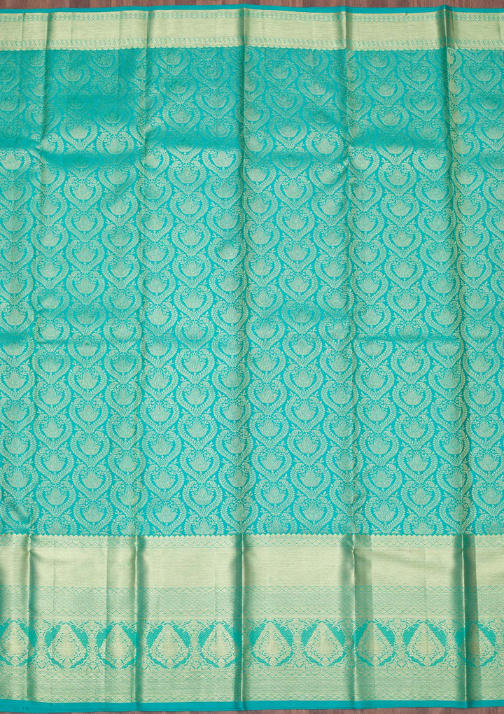 Rama Green Zariwork Pure Silk Saree