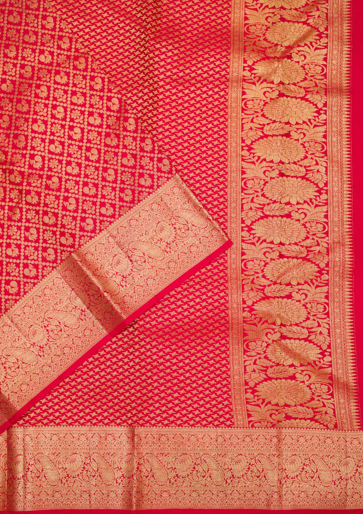 Red Zariwork Pure Silk Saree