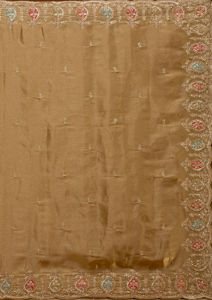Gold Zariwork Tissue Saree