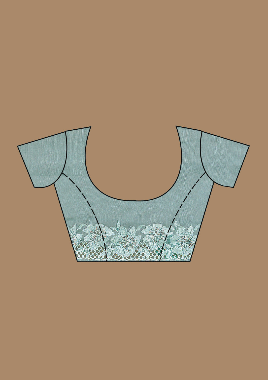 Sea Green Stonework Tissue Saree