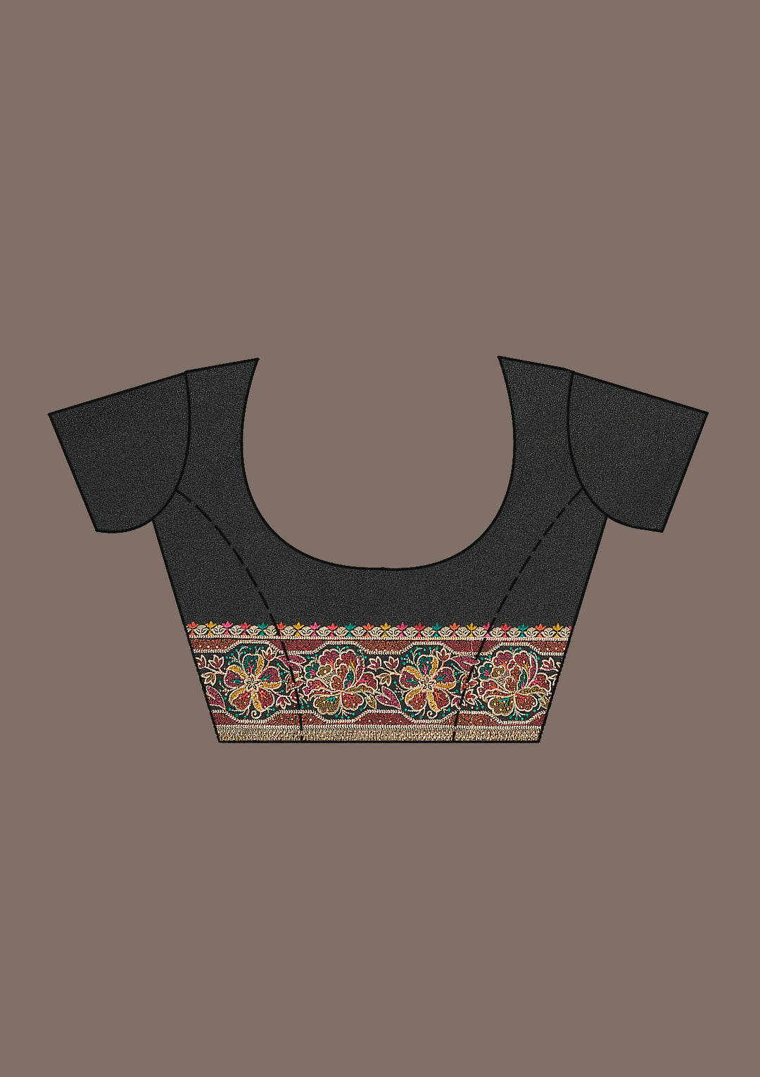 Black Threadwork Tissue Saree